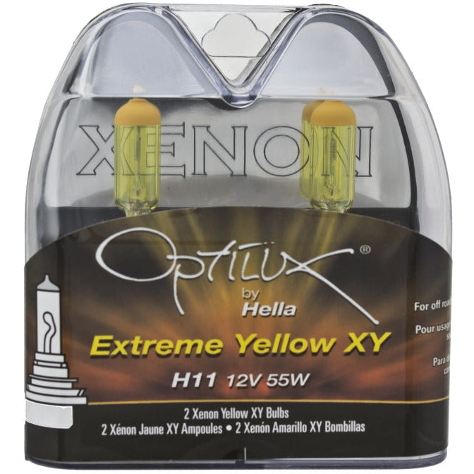 Hella Optilux H11 55W XY Extreme Yellow Bulbs (Pair) Hella Bulbs