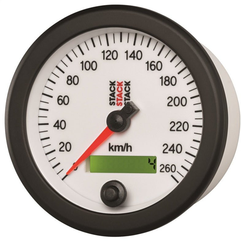 Autometer Stack Instruments 88MM 0-260 KM/H Programmable Speedometer - White AutoMeter Gauges