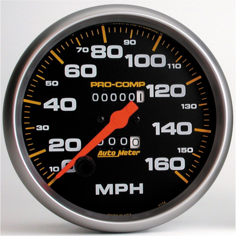 AutoMeter Gauge Speedometer 5in. 160MPH Mechanical Pro-Comp AutoMeter Gauges