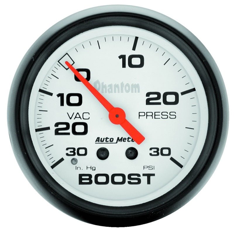 Autometer Phantom 66.7mm 30 in Hg-Vac/30PSI Mechanical Vacuum/Boost Gauge AutoMeter Gauges