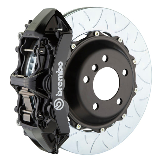 Brembo 05-14 Mustang GT Excl non-ABS Equipped Fr GT BBK 6Pist Cast 355x32 2pc Rtr Slot Type3-Black