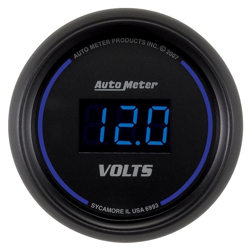Autometer Cobalt Digital 52.4mm Black Voltmeter AutoMeter Gauges