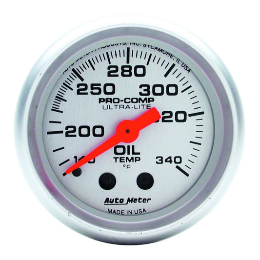 AutoMeter Gauge Oil Tank Temp 2-1/16in. 140-340 Deg. F Mechanical Ultra-Lite AutoMeter Gauges