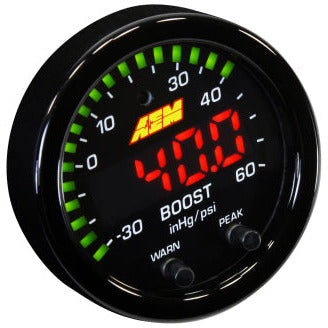 AEM X-Series Boost Pressure -30inHg 60psi Gauge Kit AEM Gauges