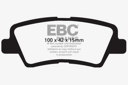 EBC 12+ Hyundai Accent 1.6 Greenstuff Rear Brake Pads