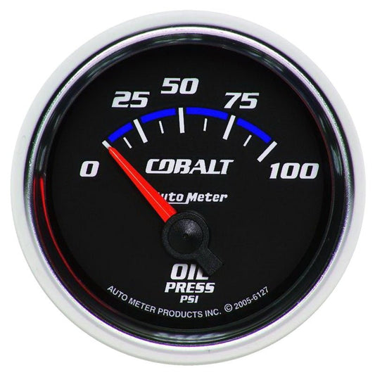 Autometer Cobalt 52mm 100 PSI Short Sweep Electric Oil Pressure Gauge AutoMeter Gauges