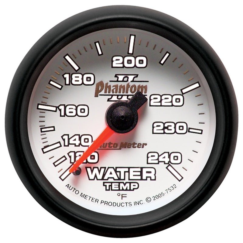 Autometer Phantom II 2-1/16in 120-240 Degree F Mechanical Water Temp Gauge AutoMeter Gauges