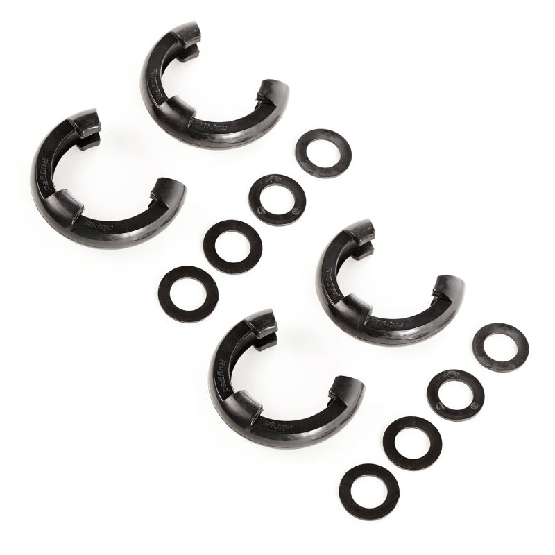 Rugged Ridge 3/4in Black D-Ring Isolator Kit Rugged Ridge Shackle Kits