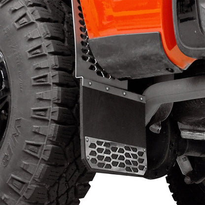 Putco 14-20 Chevrolet Silverado LD / GMC Sierra LD - Set of 2 Mud Skins - Brushed SS w/ Hex Shield