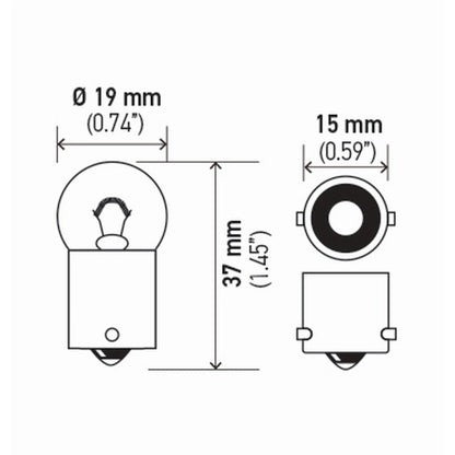 Hella Bulb 5637 24V 10W Ba15S B6 (2) Hella Bulbs