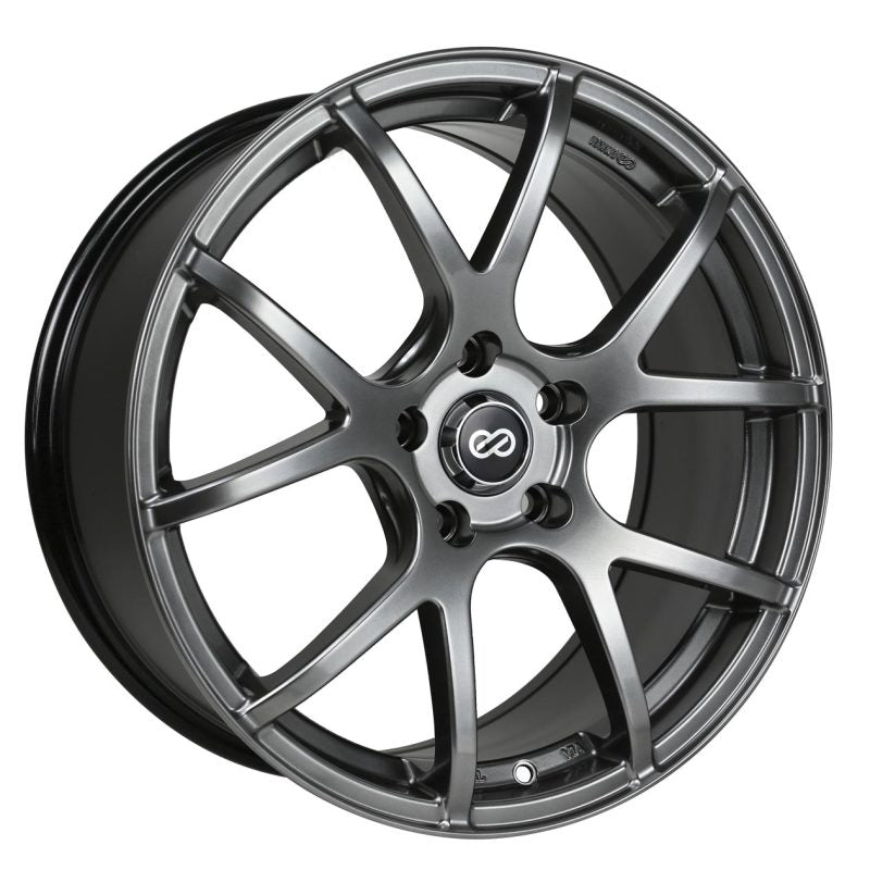 Enkei M52 18x8 32mm Offset 5x120 Bolt Pattern 72.6mm Bore Dia Hyper Black Wheel Enkei Wheels - Cast