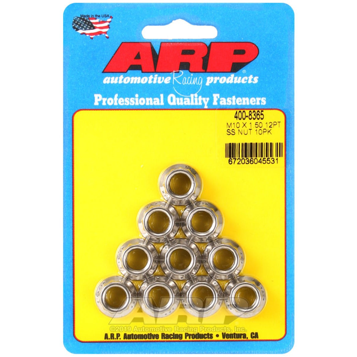ARP M10 x 1.50 (M12 WR) SS 12pt Nut Kit (Set of 10) ARP Hardware Kits - Other