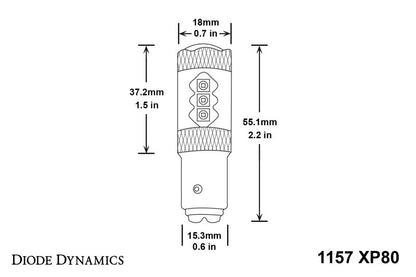 Diode Dynamics 1157 LED Bulb XP80 LED - Amber (Pair)