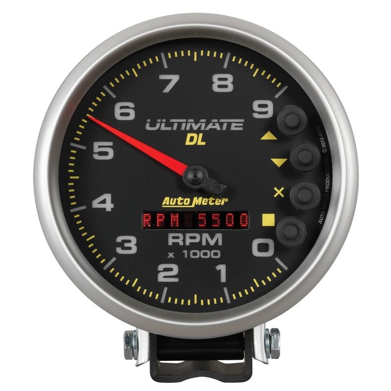 Autometer 5 inch Ultimate DL Playback Tachometer 9000 RPM - Black AutoMeter Performance Monitors