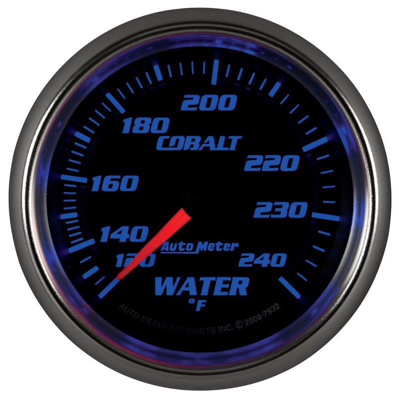 Autometer Cobalt 66mm 120-240 Degree F Mechanical Water Temperature Gauge AutoMeter Gauges