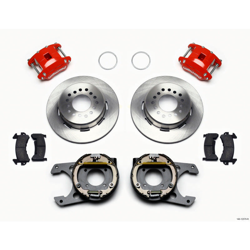 Wilwood D154 P/S Park Brake Kit Red 12 Bolt 2.75in offset Staggered Shock Wilwood Big Brake Kits