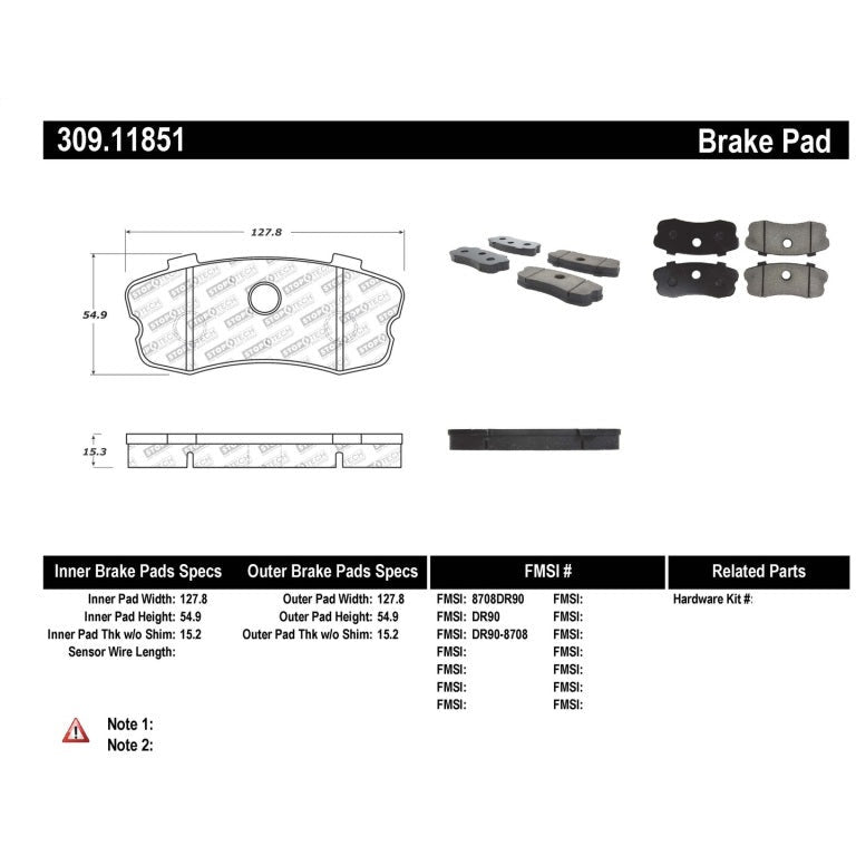 StopTech Performance 06-09 Chvy Corvette Z06 Rear Brake Pads Stoptech Brake Pads - Performance