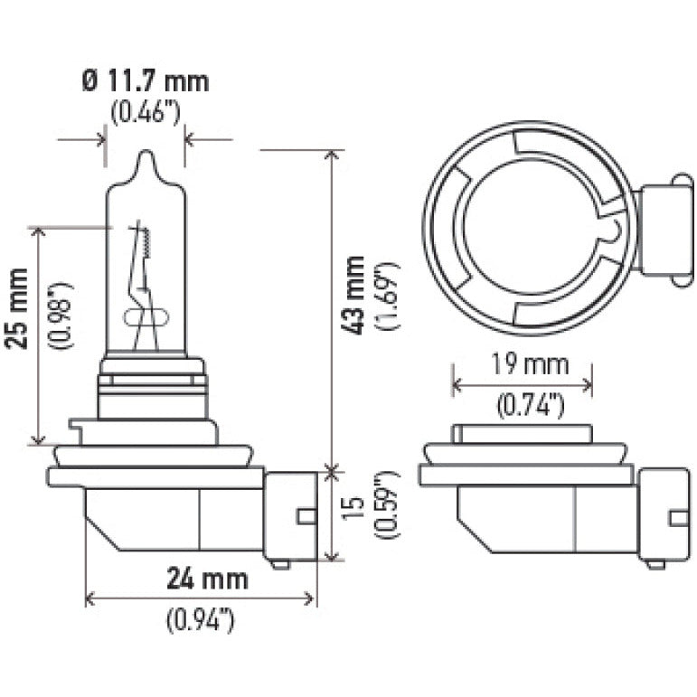 Hella Bulb H9 12V 65W XEN YLW Hella Bulbs