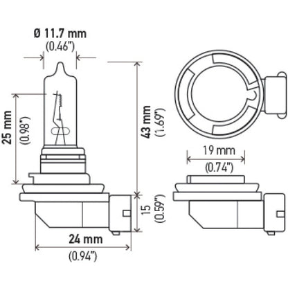 Hella Bulb H9 12V 65W XEN YLW Hella Bulbs