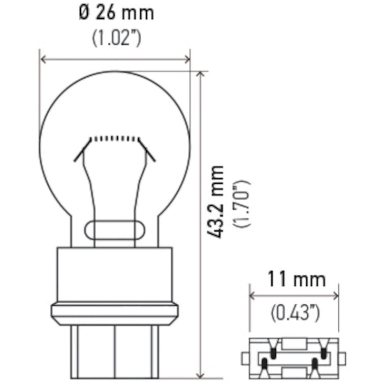 Hella Bulb 3157 12V 27/7W W2.5x16q S8 Hella Bulbs