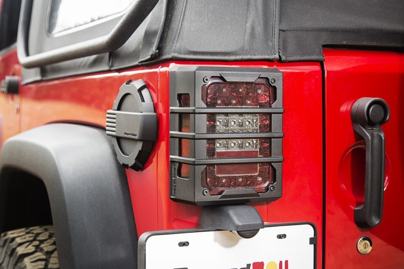 Rugged Ridge 07-18 Jeep Wrangler JK Black Elite Tail Light Guards Rugged Ridge Light Covers and Guards