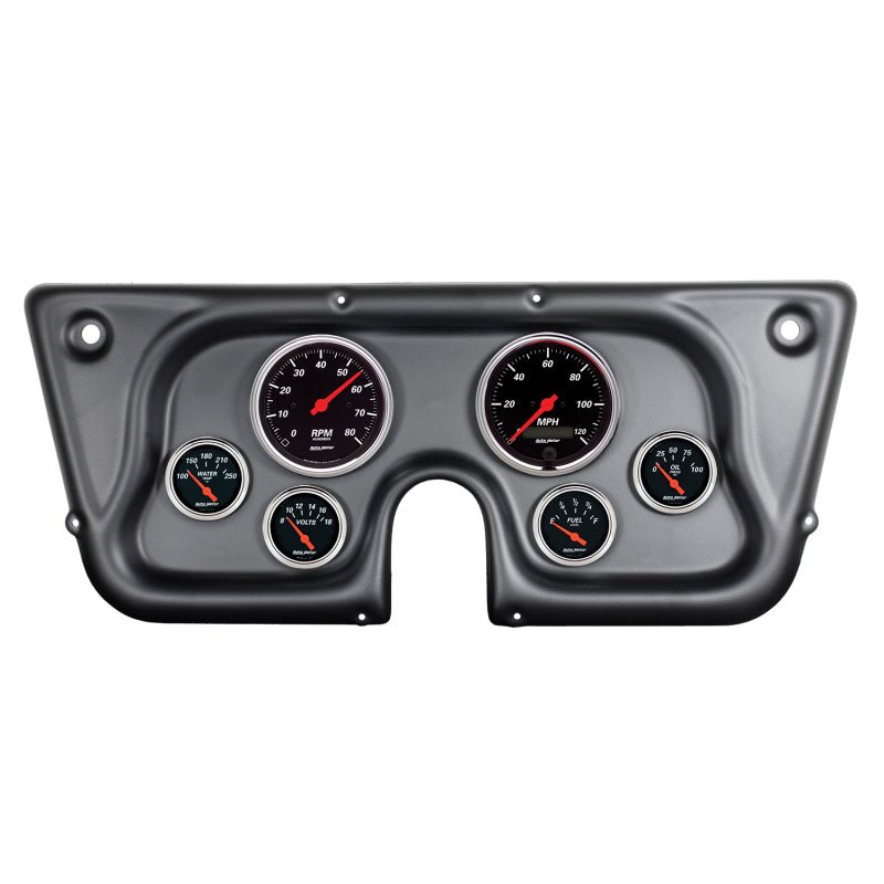 Autometer Designer Black 67-72 Chevy Truck C/K/K5/Suburban Dash Kit 6pc Tach/MPH/Fuel/Oil/WTMP/Volt AutoMeter Gauges