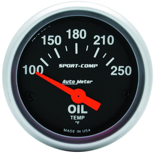 Autometer Sport-Comp 52mm SSE 100-250F Oil Temperature Gauge AutoMeter Gauges