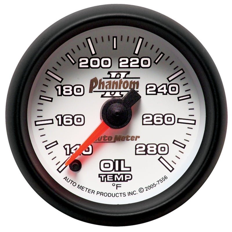 Autometer Phantom II 52mm Full Sweep Electronic 140-280 Deg F Oil Temperature Gauge AutoMeter Gauges