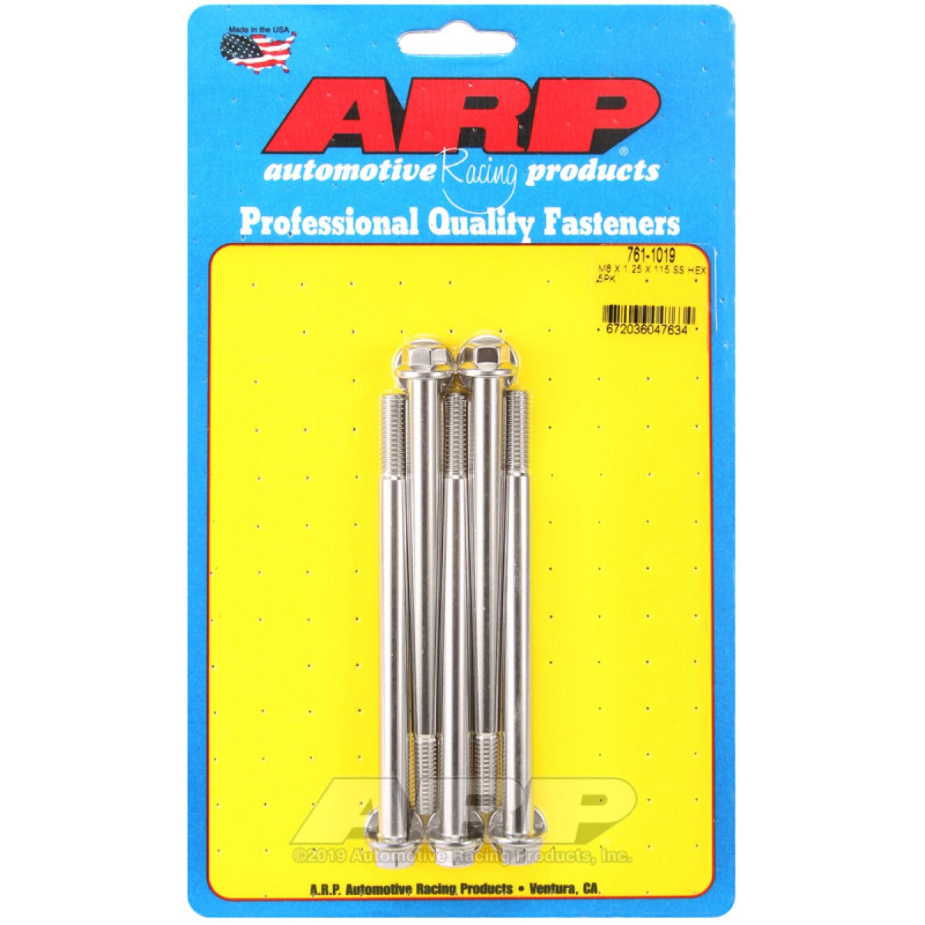 ARP M8 x 1.25 x 115 Hex SS Bolts (5/pkg) ARP Hardware Kits - Other