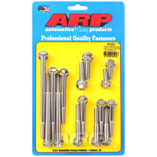 ARP Ford 289-302 SS Hex Aluminum Water Pump and Front Cover Bolt Kit ARP Hardware Kits - Other