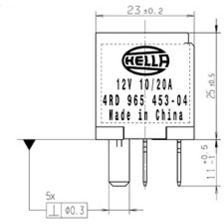 Hella Relay Micro Iso 5 Pole 12V Spst Res Hella Light Accessories and Wiring