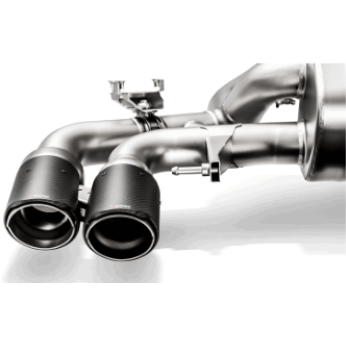 Akrapovic 18+ BMW M5 (F90) Evolution Tail Pipe Set (Carbon) w/ Red/White Akraprovic Logo Akrapovic Tips