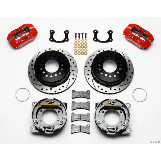 Wilwood Dynapro Low-Profile 11.00in P-Brake Kit Drill-Red New Big Ford 2.50in Off Front Mount Wilwood Big Brake Kits