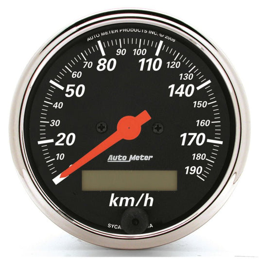 Autometer 3-1/8in Electric 0-190km/h Double Chrome Bezel Speedometer Gauge AutoMeter Gauge Pods