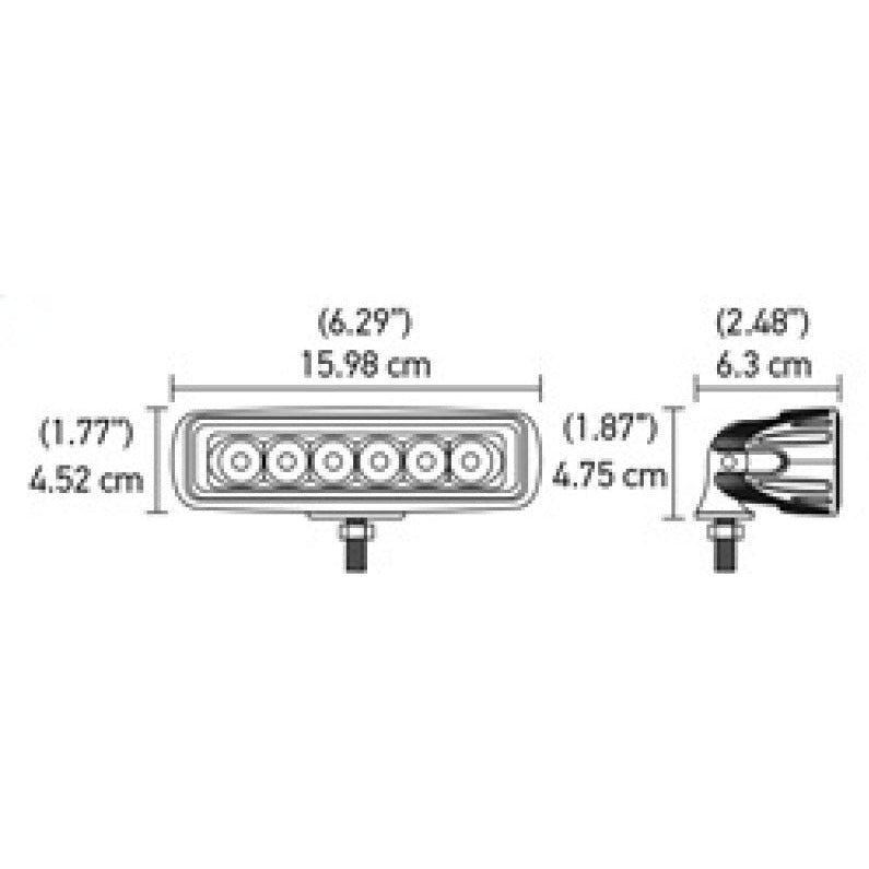 Hella Value Fit Mini Flush Mount 7.7in - 18W White Housing Flood Beam LED Light Bar Hella Light Bars & Cubes