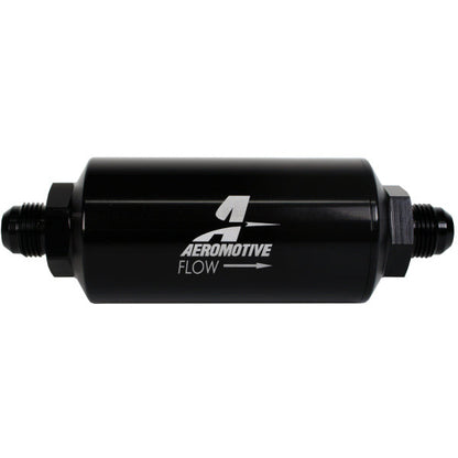 Aeromotive In-Line Filter - AN-08 size Male - 10 Micron Microglass Element - Bright-Dip Black Aeromotive Fuel Filters