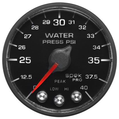 Autometer Spek-Pro - Nascar 2-1/16in Water Press 0- 40 psi Bfb AutoMeter Gauges