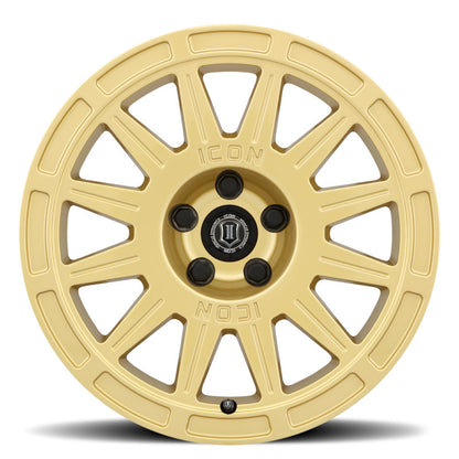 ICON Ricochet 15x7 5x100 15mm Offset 4.6in BS 56.1mm Bore Gloss Gold Wheel