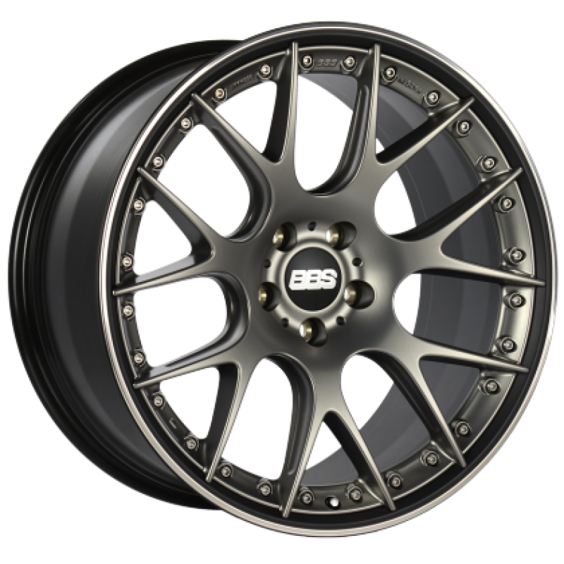 BBS CH-RII 22x10.5 5x112 ET20 Satin Platinum Center Black Lip SS Rim Protector Wheel - 82mm PFS Req. BBS Wheels - Cast