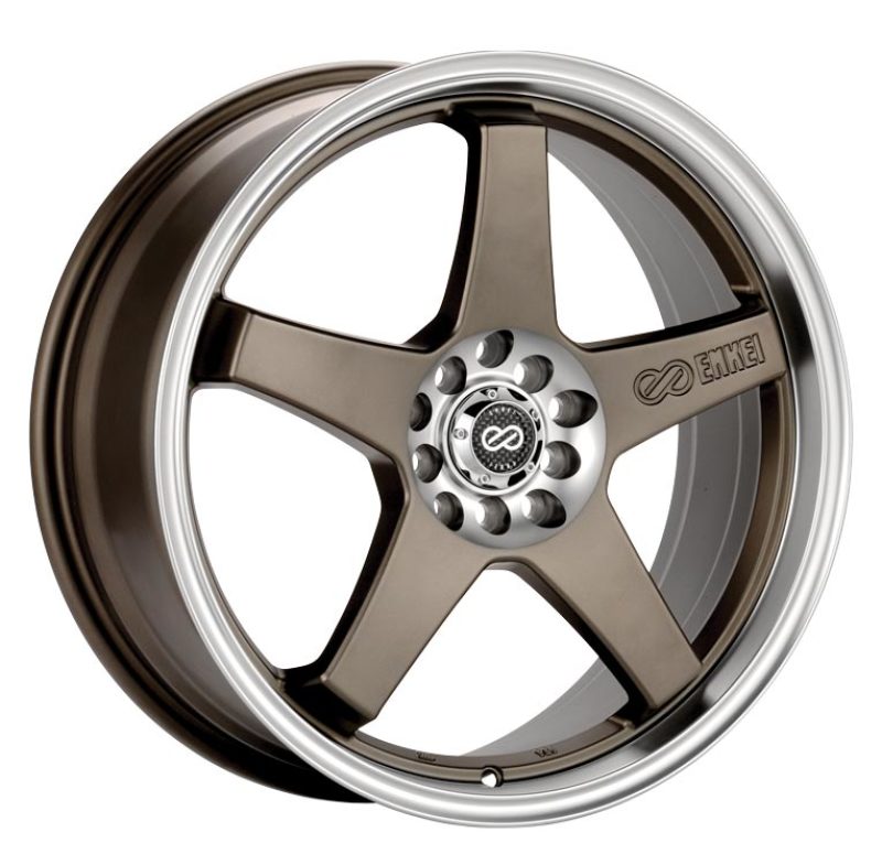 Enkei EV5 17x7 5x100/114.3 38mm Offset 72.6 Bolt DiameterMatte Bronze w/ Machined Lip Wheel