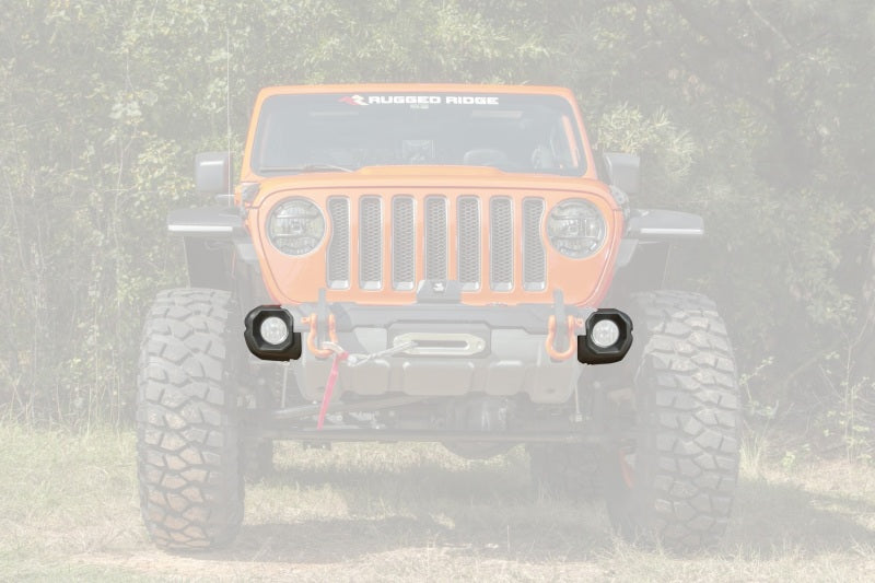 Rugged Ridge Jeep 19-22 Wrangler JL/20-22 Gladiator Venator Front Bumper Stubby Ends - Black Rugged Ridge Bumper Accessories