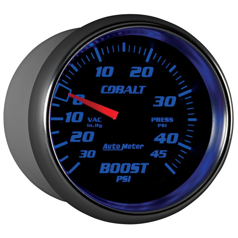 AutoMeter Gauge Vac/Boost 2-5/8in. 30Inhg-45PSI Mechanical Cobalt AutoMeter Gauges