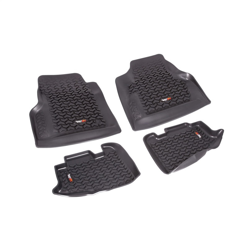 Rugged Ridge Floor Liner Front/Rear Black 1997-2006 Jeep Wrangler TJ Rugged Ridge Floor Mats - Rubber