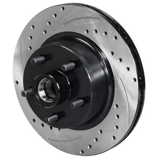 Wilwood Rotor Front SRP Drilled & Slotted Black - 65-69 Ford Mustang 5x4.50BC 11.29in Dia Wilwood Brake Rotors - 2 Piece