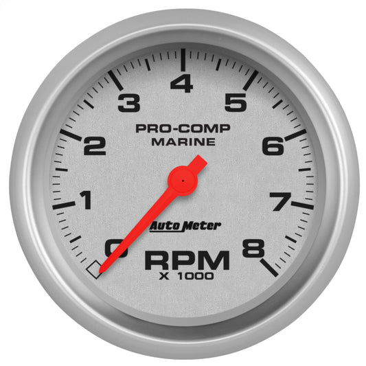 Autometer Marine Silver 3-3/8in 8k RPM Tachometer AutoMeter Gauges