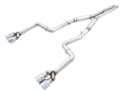 AWE Tuning 2015+ Dodge Challenger 6.4L/6.2L SC Track Edition Exhaust - Quad Chrome Silver Tips