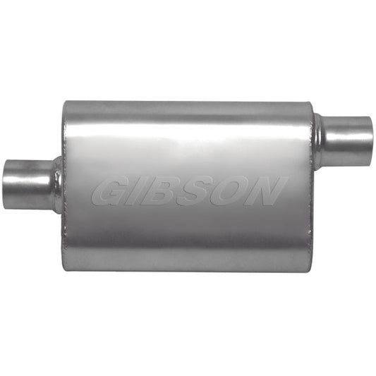 Gibson CFT Superflow Center/Offset Oval Muffler - 4x9x13in/2.25in Inlet/2.25in Outlet - Stainless Gibson Muffler