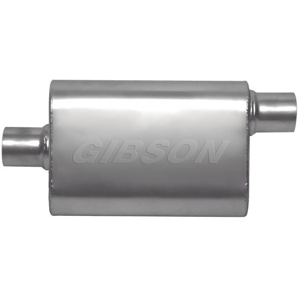 Gibson CFT Superflow Center/Offset Oval Muffler - 4x9x18in/2.5in Inlet/2.5in Outlet - Stainless Gibson Muffler