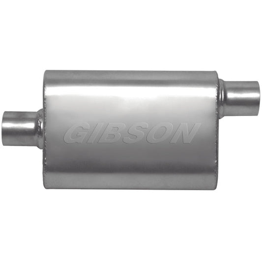 Gibson CFT Superflow Center/Offset Oval Muffler - 4x9x18in/2.25in Inlet/2.25in Outlet - Stainless Gibson Muffler