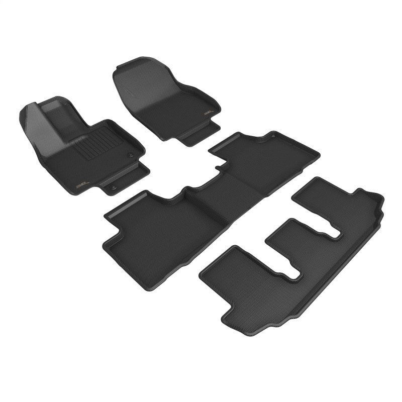 3D MAXpider 20-22 Toyota Highlander Gasoline 2nd Row Bucket Kagu 1st 2nd 3rd Row - Set (Black)